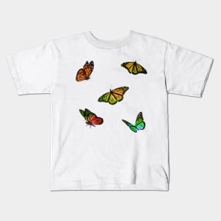 Autumn Butterflies Sticker Pack Kids T-Shirt